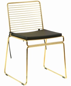 SCAUN NEGRU ROD SOFT GOLD DIN METAL SI PIELE ECO STIL MODERN B2