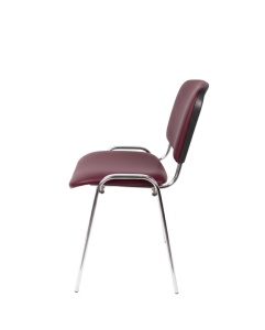 SCAUN PENTRU PROIECTE B2B ISO 24H CR T0033 BORDO, CONFECTIONAT DIN OTEL SI PIELE ECO - Img 3