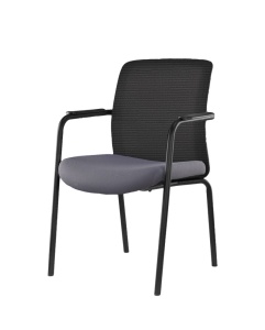 SCAUN PENTRU PROIECTE B2B ISO 24H FORMO NEGRU SI GRI, CONFECTIONAT DIN OTEL SI TEXTIL