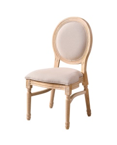 SCAUN PENTRU SALI DE EVENIMENTE MONARCH FULL TAP VOPSIT NATURAL IN ALB, CONFECTIONAT DIN LEMN