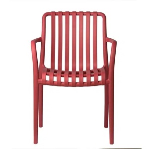 SCAUN PENTRU TERASA/GRADINA, AURA, DIN MATERIAL POLIPROPILENA, ROSU, STIVUIBIL - Img 2