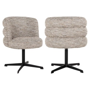 SCAUN PIVOTANT ALEXANDER JONES BEIGE COCO, 212322, CONFECTIONAT DIN POLIESTER, METAL, LEMN SI SPUMA, BEJ, STIL MODERN