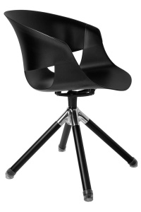 SCAUN PIVOTANT FALK, NEGRU, DIN POLIPROPILENA SI LEMN DE FRASIN, STIL MODERN B2 - Img 1