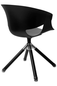 SCAUN PIVOTANT FALK, NEGRU, DIN POLIPROPILENA SI LEMN DE FRASIN, STIL MODERN B2 - Img 3