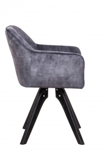SCAUN PIVOTANT, LOFT 61X81 CM, COD 40254, DIN CATIFEA GRI SI CADRUL DE LEMN - Img 3