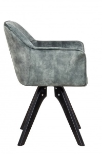 SCAUN PIVOTANT, LOFT 61X81 CM, COD 40257, DIN CATIFEA VERDE SMARALD SI CADRUL DE LEMN - Img 3