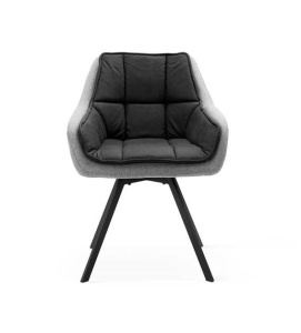 SCAUN PIVOTANT PIRLO II, GRI DESCHIS/GRI GRAFIT/NEGRU, STIL MODERN, ATR - Img 2