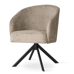 SCAUN PIVOTANT SENI SUPREME, CONFECTIONAT DIN LEMN, SPUMA, ARCURI SI TEXTIL, BEJ, STIL MODERN