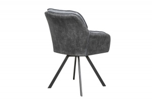 SCAUN, ROTATIV 180 GRADE, LOUNGER, GRI, COD 39301, STIL INDUSTRIAL - Img 4