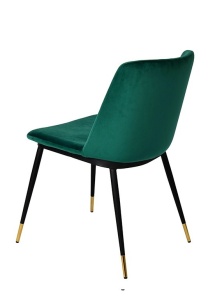 SCAUN VERDE, CU TAPITERIE DIN CATIFEA SI PICIOARE DIN METAL, DIEGO, STIL MODERN - Img 2