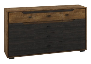 SERVANTA SHELVE 09 DIN PLACI LAMINATE DE CALITATE CU 2 USI SI 4 SERTARE CULOARE STEJAR