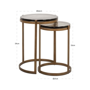 SET 2 MASUTE DE CAFEA CLEO, 213425, CONFECTIONATE DIN METAL SI STICLA SECURIZATA, GOLD, STIL MODERN - Img 4