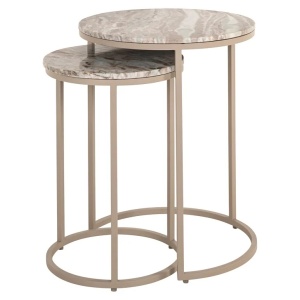 SET 2 MASUTE DE CAFEA FAIRFAX, 8580, CONFECTIONATA DIN METAL SI MARMURA DE TORONTO, CU ASPECT DE PIATRA, RICHMOND INTERIORS