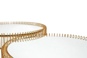 SET 2 MASUTE DE CAFEA WIRE, ALAMA, CONFECTIONATE DIN METAL SI STICLA, STIL MODERN - Img 2