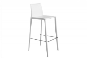SET 2 SCAUNE ALBE DIN PIELE RECICLATA MILANO 35618 - DESIGN MODERN - Img 2
