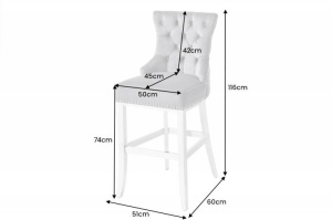 SET 2 SCAUNE BAR, CASTLE DELUXE, DIN LEMN SI MATERIAL DE CULOARE BEJ, COD 43217, DESIGN BAROC - Img 6