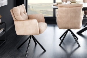 SET 2 SCAUNE, BIG GEORGE, ROTATIVE, MATERIAL TEXTIL, MICROFIBRA, CADRUL METAL, ARTIM GROUP SELECTION