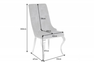 SET 2 SCAUNE, CLASIC, BAROC, DIN METAL SI CATIFEA GRI, COD 41507 - Img 8