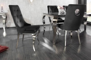 SET 2 SCAUNE, CLASIC, BAROC, DIN METAL SI CATIFEA NEAGRA, COD 41504 - Img 2