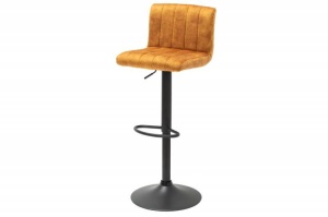 SET 2 SCAUNE DE BAR 88/109CM, PORTLAND, DIN CATIFEA DE CULOARE GALBENA SI METAL, DESIGN MODERN - Img 4