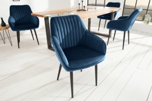 SET 2 SCAUNE, DIN CATIFEA ALBASTRA, TURIN, COD 39527, STIL MODERN - Img 1
