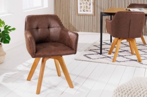 SET 2 SCAUNE, ROTATIV, LOFT, DIN MICROFIBRA, PIELE ECO SI PICIOARE LEMN, ARTIM GROUP