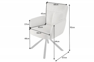 SET 2 SCAUNE ROTATIVE, BIG GEORGE BEJ, TEXTIL, COD 42674, ASPECT RETRO - Img 5