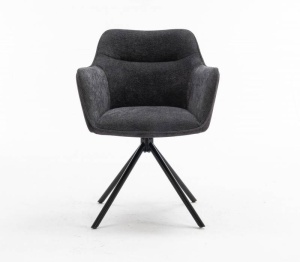 SET 2 SCAUNE ROTATIVE, VERONA, GRI, METAL SI CATIFEA, COD 44155, DESIGN MODERN - Img 4