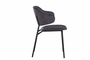 SET 2 SCAUNE TRACY , DIN CATIFEA GRI SI PICIOARE NEGRE, COD 43151, DESIGN INDUSTRIAL - Img 2