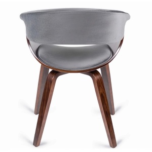 SET 4 SCAUNE, ARTIM MEBLE, REALIZAT DIN MATERIAL CATIFEA GRI SI FURNIR/METAL, STIL MODERN - Img 5