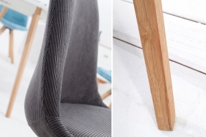 SET 4 SCAUNE NATURALE/GRI SCANDINAVIA CORD 38086 - DESIGN SCANDINAV - Img 5