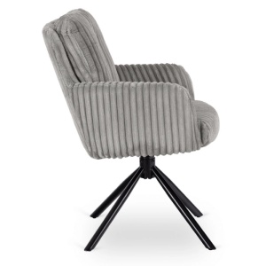 SET 4 SCAUNE ROTATIVE, ARTIM MEBLE, REALIZAT DIN CATIFEA RAIAT GRI SI METAL, STIL MODERN - Img 6