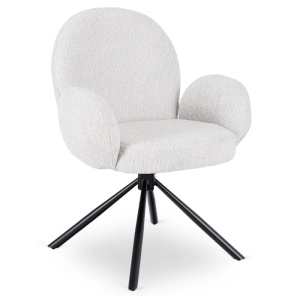 SET 4 SCAUNE ROTATIVE, ARTIM MEBLE, REALIZAT DIN MATERIAL BOUCLE GRI SI METAL, STIL MODERN - Img 4