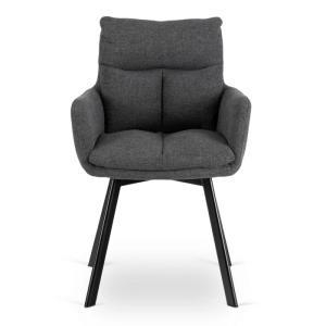 SET 4 SCAUNE ROTATIVE, ARTIM MEBLE, REALIZAT DIN MATERIAL TEXTIL GRI INCHIS SI CADRUL DIN METAL, STIL MODERN - Img 6