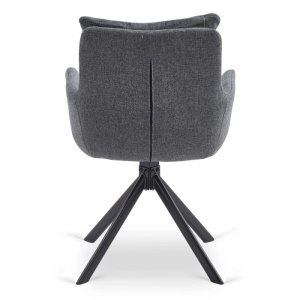SET 4 SCAUNE ROTATIVE, ARTIM MEBLE, REALIZAT DIN MATERIAL TEXTIL GRI INCHIS SI METAL, STIL MODERN - Img 9