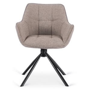 SET 4 SCAUNE ROTATIVE, ARTIM MEBLE, REALIZAT DIN MATERIAL TEXTIL CAPPUCCINO SI CADRUL DIN METAL, STIL MODERN - Img 7