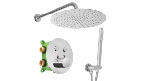 SET DE DUS INCASTRAT REA LUNGO MILER + BOX CU TERMOSTAT, CROM, DIN ALAMA, CALITATE SUPERIOARA