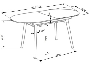 SET DINING MASA EXTENSIBILA CALIBER CU 4 SCAUNE K287 BEJ/NATURAL DESIGN SCANDINAV HALMAR - Img 2