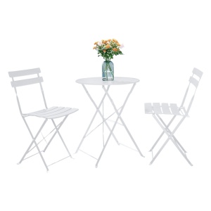 SET GRADINA, ARTIM GROUP COLLECTION, 1 MASA SI 2 SCAUNE, ALB, DESIGN MODERN