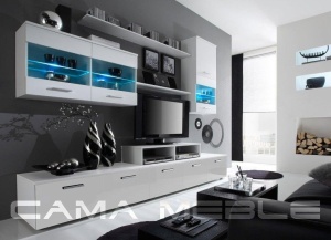 SET LIVING CU LED LOGO II, ALB, DESIGN MODERN
