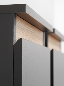 SET LIVING MODULAR MODO, CU ILUMINARE LED, ANTRACIT/STEJAR WOTAN, STIL MODERN, ASM - Img 5