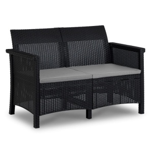 SET MOBILIER DE GRADINA/TERASA, BRENTA, ARTIM MEBLE, DIN TEHNORATAN, CULOARE NEAGRA/GRI - Img 4