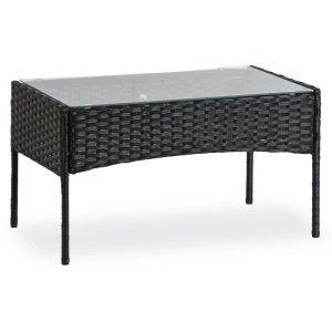 SET MOBILIER DE GRADINA/TERASA, MISSISSIPI, DIN METAL, TECHNORATAN, TEXTIL SI STICLA, CULOARE NEGRU/BEJ, ARTIM MEBLE - Img 7