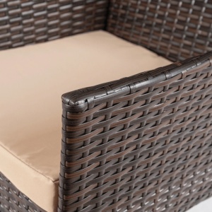 SET MOBILIER GRADINA, ARTIM MEBLE, MASA SI 4 SCAUNE, REALIZAT DIN POLIRATAN, CULOARE MARO/BEJ, STIL MODERN - Img 6
