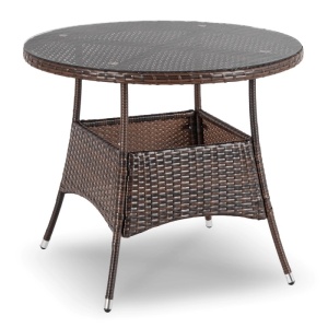 SET MOBILIER GRADINA, ARTIM MEBLE, MASA SI 4 SCAUNE, REALIZATA DIN POLIRATAN, CULOARE MARO/BEJ, STIL MODERN - Img 5
