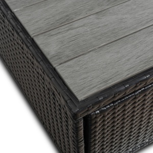 SET MOBILIER TERASA/GRADINA, CALIENTE, ARTIM MEBLE, DIN TEHNORATAN SI TEXTIL, CULOARE NEGRU/MARO - Img 11