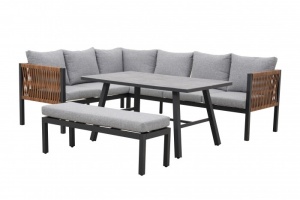 SET TERASA DE LUAT MASA/LOUNGE, 4 PIESE, COLTAR, MASA SI PUF, ARTIM GROUP COLLECTION