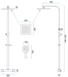 SISTEM DUS CU TERMOSTAT, REA JET, DUS FIX/DUS MOBIL, DESIGN MODERN, CALITATE SUPERIOARA, REA