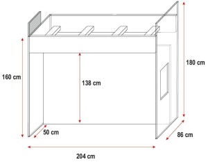 SISTEM MODULAR PENTRU CAMERA COPII ALB/ALBASTRU RAJ5 KM DESIGN MODERN - Img 2