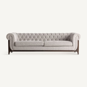 SOFA DEOSEBITA IPSWICH, CULOARE GRI, REF. 37194, CONFECTIONAT DIN TEXTIL, LEMN, STIL MODERN